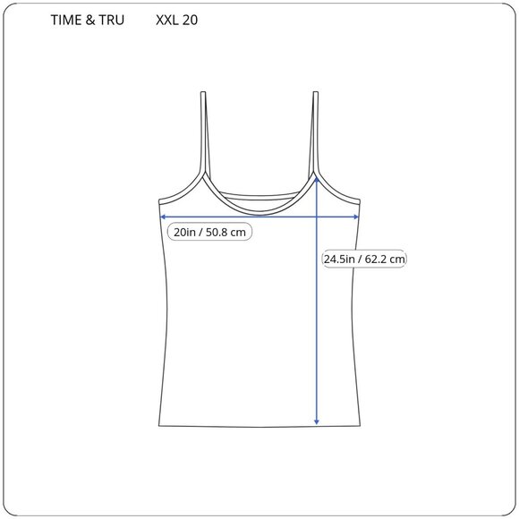 Time Tru Womens Top XXL 20 Plus Camisole Adjustable Spaghetti RED33E - Picture 2 of 7